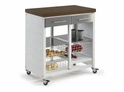 Clearance Don Hierro Carrito de cocina / Mesita auxiliar, EKO Marru00f3n chocolate