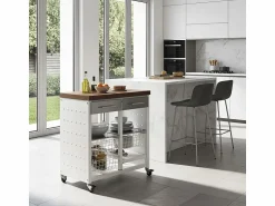 Clearance Don Hierro Carrito de cocina / Mesita auxiliar, EKO Marru00f3n chocolate