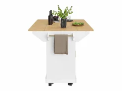 Hauss Spole Carrito de cocina con 2 puertas, 3 cajones y toallero, especiero, bandeja extensible