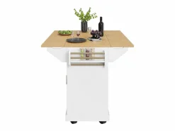 Hauss Spole Carrito de cocina con 2 puertas, 3 cajones y toallero, especiero, bandeja extensible
