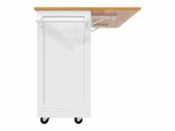 Sale Carrito de cocina con encimera de madera, toallero y estantes ajustables Isla Cocina