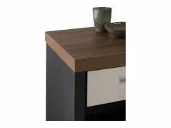 Sale Don Hierro Carrito de cocina, carrito verdulero - color Negro, Inox, Cerezo - 93*48*34 cm - KARA Marru00f3n chocolate