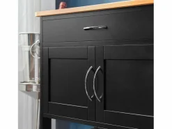Online Sobuy Carrito de Cocina Carrito de Servir con 3 Puertas y 1 cajón L67cmxH87cmxD38cm FKW45-SCH ES Negro
