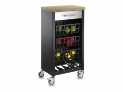 Don Hierro Carrito de cocina, carrito verdulero - color Negro, Inox, Olmo - 93*48*34 cm - KARA