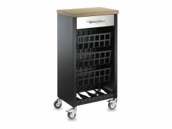 Don Hierro Carrito de cocina, carrito verdulero - color Negro, Inox, Olmo - 93*48*34 cm - KARA