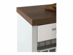 Best Don Hierro Carrito de cocina, carrito verdulero - color Blanco, Inox, Cerezo - 93*48*34 cm - KARA Marru00f3n chocolate