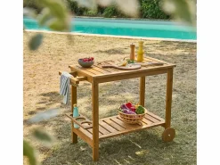 New Carrito de cocina exterior de madera con ruedas madera Materiales Y Utensilios De Cocina