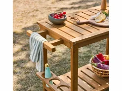 New Carrito de cocina exterior de madera con ruedas madera Materiales Y Utensilios De Cocina