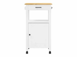 vidaxl Carrito de cocina MONZA madera maciza de pino 48x40x88,5 cm Blanco