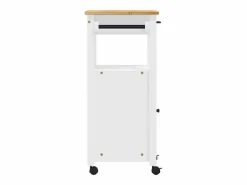 vidaxl Carrito de cocina MONZA madera maciza de pino 48x40x88,5 cm Blanco