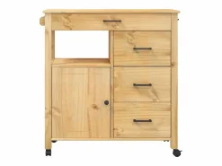 vidaxl Carrito de cocina MONZA madera maciza de pino 84x40x88,5 cm
