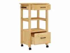 New Carrito de cocina MONZA madera maciza de pino 48x40x88,5 cm Mueble Camarera