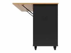 Online Carrito de cocina móvil con tablero extensible chapado en imitación madera, 3 cajones y 3 puertas incluidas, - 133x70x88cm Mueble Camarera