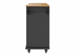 Carrito de cocina móvil de madera con 1 puerta y 5 cajones, aparador con almacenaje 134x46x92 cm -