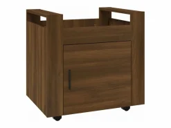 Outlet Carrito de escritorio contrachapada marrón roble 60x45x60 cm Cajonera De Escritorio