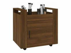 Outlet Carrito de escritorio contrachapada marrón roble 60x45x60 cm Cajonera De Escritorio