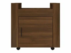 Outlet Carrito de escritorio contrachapada marrón roble 60x45x60 cm Cajonera De Escritorio