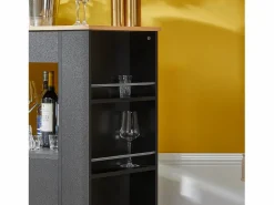 Sobuy Carrito de Servicio Camarera Multiusos Mueble con Estante Lateral Puertas Cajones Porta Paños de Cocina 82 x 46 x 88 cm FKW113-SCH ES