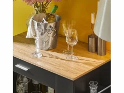 Sobuy Carrito de Servicio Camarera Multiusos Mueble con Estante Lateral Puertas Cajones Porta Paños de Cocina 82 x 46 x 88 cm FKW113-SCH ES