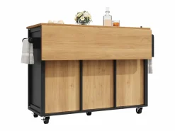 Carrito de servicio - Carrito de servicio con 4 cajones y 2 puertas - Bandeja retráctil y especiero - para comedores y cocinas