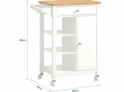Outlet Carrito de Servir, estantería de Cocina, Carrito de Cocina móvil,FKW46-WN ES Mueble Camarera
