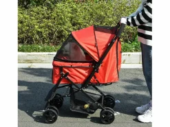 Hot Carrito para perros y gatos, plegable, con funda de poliéster, color , 4 ruedas giratorias (76,5 x 52 x 95 cm) Transportín De Paseo Para Animales