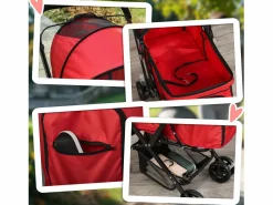 Hot Carrito para perros y gatos, plegable, con funda de poliéster, color , 4 ruedas giratorias (76,5 x 52 x 95 cm) Transportín De Paseo Para Animales