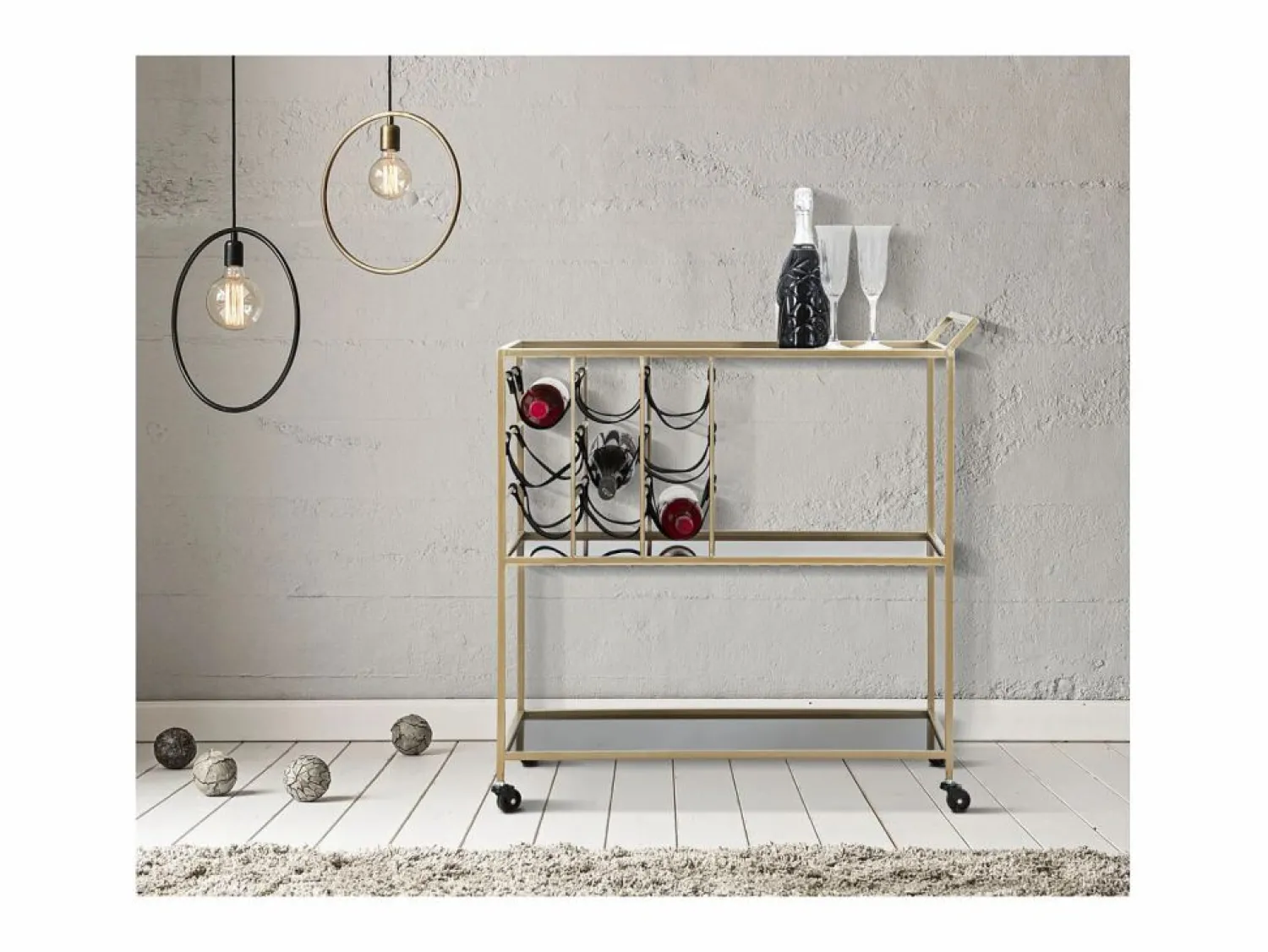Online Carrito VKH5, Negro, 79x39,5x82 cm, Kendra Home Mueble Camarera