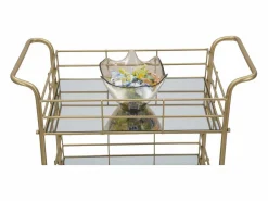 Online Carrito VKH4, Oro, 60x30,5x80 cm, Kendra Home Mueble Camarera