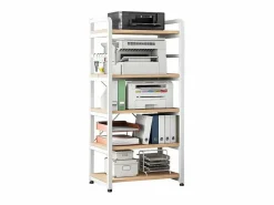Online Carro de Almacenamiento con 5 Estantes y Soporte de Impresora de Gran Resistencia para Oficina Cocina Dormitorio 60x40x140 cm y Madera Armario Oficina