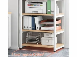 Online Carro de Almacenamiento con 5 Estantes y Soporte de Impresora de Gran Resistencia para Oficina Cocina Dormitorio 60x40x140 cm y Madera Armario Oficina
