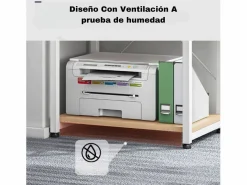 Online Carro de Almacenamiento con 5 Estantes y Soporte de Impresora de Gran Resistencia para Oficina Cocina Dormitorio 60x40x140 cm y Madera Armario Oficina