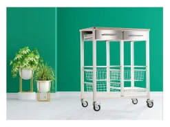 Outlet Carro de cocina, Carro Verdulero - color , Inox, Olmo - 91,5*71*43 cm - ONDA DOBLE Mueble Camarera