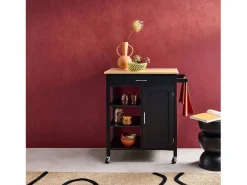 New Carro de cocina con bandeja de madera de pino Mueble Camarera