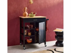 New Carro de cocina con bandeja de madera de pino Mueble Camarera