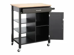 New Carro de cocina con bandeja de madera de pino Mueble Camarera