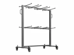 Carro de Servicio SucceBuy, Soporte de Silla Plegable para 84 Sillas/12 Mesas + 42 Sillas, Carga Máxima 363 kg, con Ruedas y Soportes en Caucho