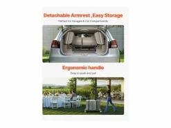 New Carro de Servicio SucceBuy, Capacidad de 136 kg, Diseño en L para 25 Sillas, Almacenamiento Horizontal, Mate Negro
