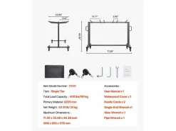Hot Carro de Servicio SucceBuy, Soporte de Silla Plegable, Capacidad de 181 kg, para 42 Sillas y 12 Mesas con Ruedas, Negro