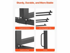 Hot Carro de Servicio SucceBuy, Soporte de Silla Plegable, Capacidad de 181 kg, para 42 Sillas y 12 Mesas con Ruedas, Negro