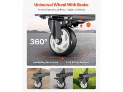 Hot Carro de Servicio SucceBuy, Soporte de Silla Plegable, Capacidad de 181 kg, para 42 Sillas y 12 Mesas con Ruedas, Negro