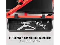 Clearance Carro de Visita SucceBuy Taburete de Garaje Plegable de 91cm, Capacidad de 136kg para Mecánico, Equipado con Seis Ruedas Giratorias 360° de 6,48 cm Rojo