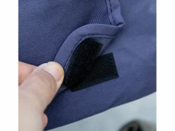 Carro plegable para perros, con cojín, bolsillos laterales y ventanas de malla, poliéster, azul (102x62x105cm)