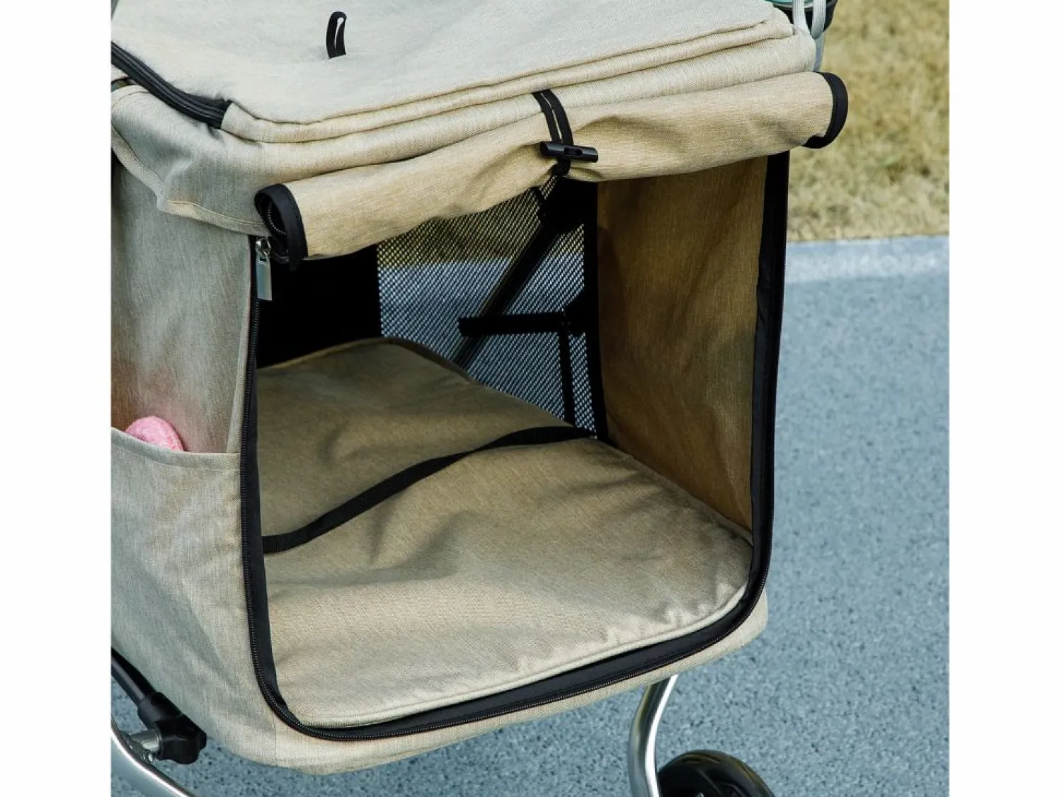 Discount Carro plegable para perros y gatos fabricado en aluminio, ligero y resistente, poliéster, color (80x48,5x106cm) Transportín De Paseo Para Animales