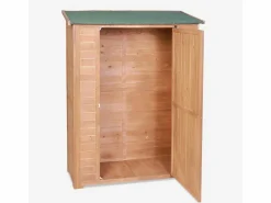 New Casa armario para exteriores de madera para herramientas de jardín Smew Color natural claro