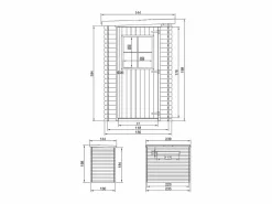 Timbela Casa de almacenamiento jardín con suelo tratado 144x239x198 cm / 2.63m² - M306+M306G