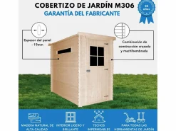 Timbela Casa de almacenamiento jardín con suelo tratado 144x239x198 cm / 2.63m² - M306+M306G