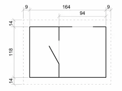 Outlet Timbela Casa de madera para niños - L182xL146xA145 cm / 1.1m² - M501A Color natural claro