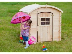 New Timbela Casa de madera para niños sin suelo - L112xL146xA145 cm/ 1.1m² - M505-1 Color natural claro