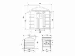 New Timbela Casa de madera para niños sin suelo - L112xL146xA145 cm/ 1.1m² - M505-1 Color natural claro